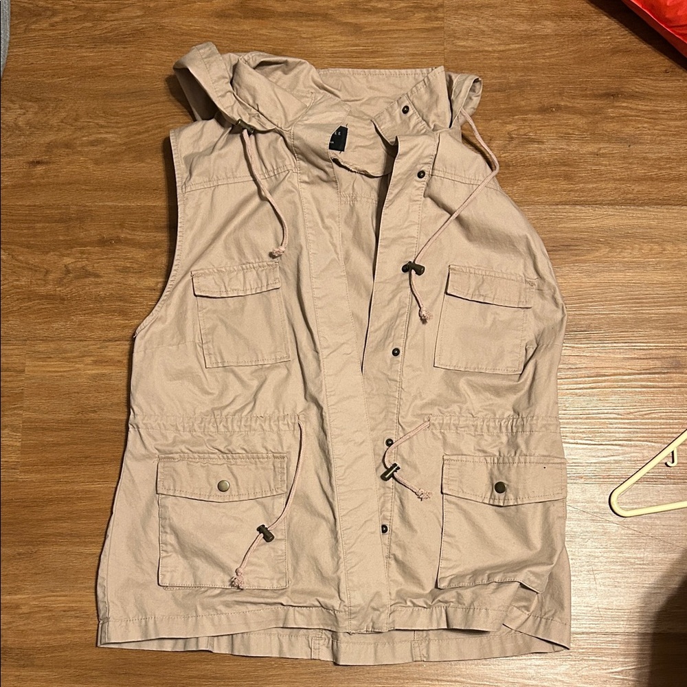 Love Tree Tan Hooded Vest